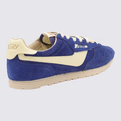 Autry Suede And Leather High Top Sneakers In Blue