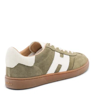 Hogan Sneakers With Suede Panels And Rubber Sole In Green