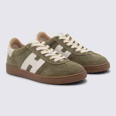 Hogan Sneakers With Suede Panels And Rubber Sole In Green