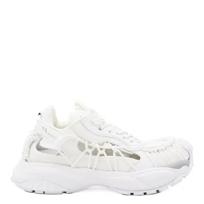 Versace Panelled White Sneakers With Cut-out Detailing In White