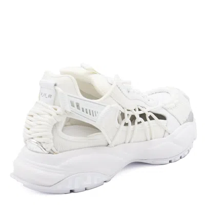 Versace Panelled White Sneakers With Cut-out Detailing In White