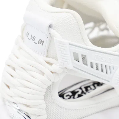 Versace Panelled White Sneakers With Cut-out Detailing In White