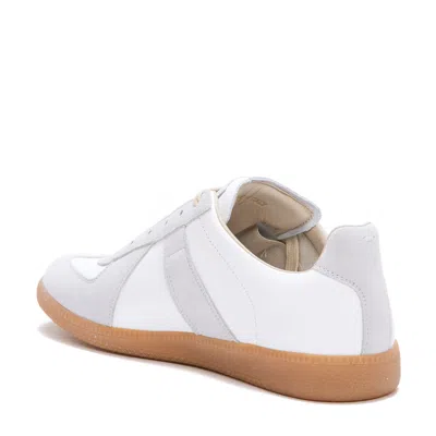 Maison Margiela White Sneakers With Smooth And Textured Accents In Neutral