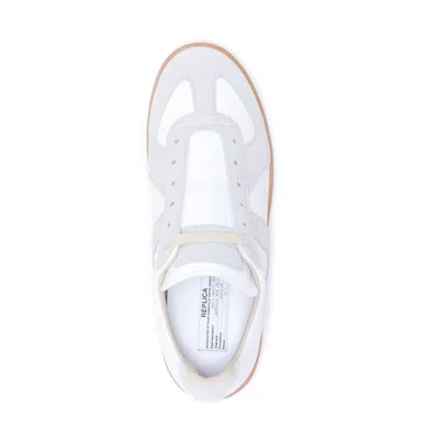Maison Margiela White Sneakers With Smooth And Textured Accents In Neutral