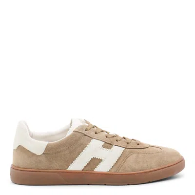 Hogan Cool Beige Suede Sneakers In Nude