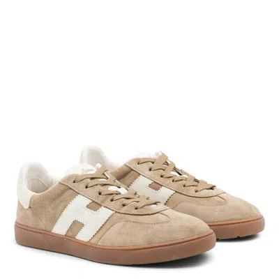 Hogan Cool Beige Suede Sneakers In Nude