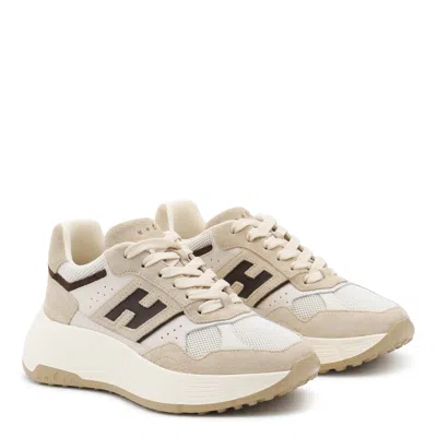 Hogan Suede And Technical Fabric 80s-inspired Sneakers In White