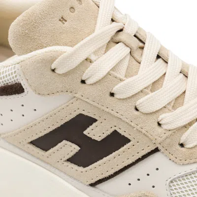 Hogan Suede And Technical Fabric 80s-inspired Sneakers In White