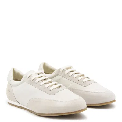 Common Projects Minimal Runner Suede-trimmed Leather Sneakers