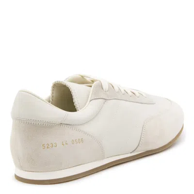 Common Projects Minimal Runner Suede-trimmed Leather Sneakers