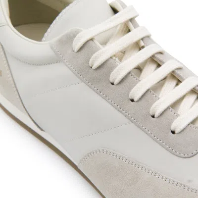 Common Projects Minimal Runner Suede-trimmed Leather Sneakers