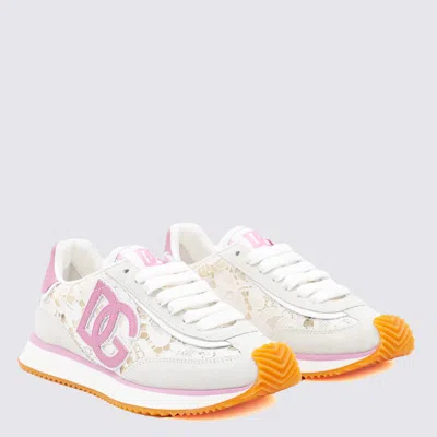 Dolce & Gabbana White Low Top With Lace Details And Dg Patch On The Side