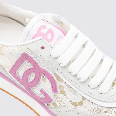Dolce & Gabbana White Low Top With Lace Details And Dg Patch On The Side