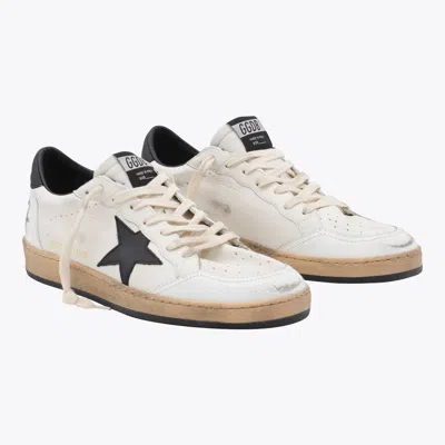 Golden Goose Round Toe Sneakers With Signature Star Patch And Suede Accents In White