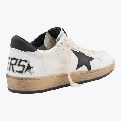 Golden Goose Round Toe Sneakers With Signature Star Patch And Suede Accents In White