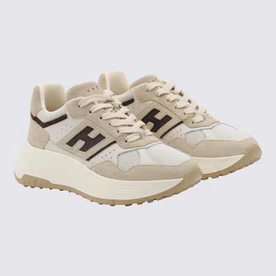 Hogan Suede And Technical Fabric 80s-inspired Sneakers In White