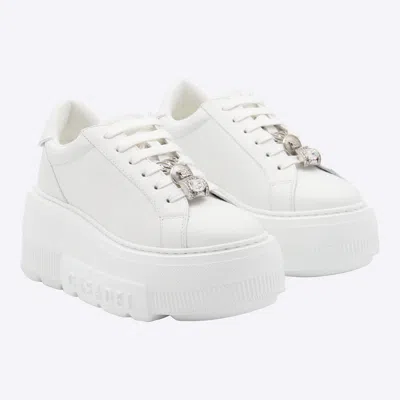 Casadei White Leather Sneakers In White