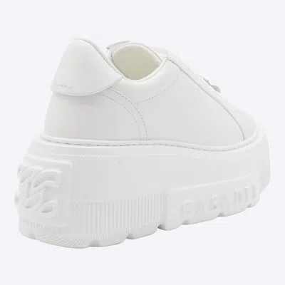 Casadei White Leather Sneakers In White