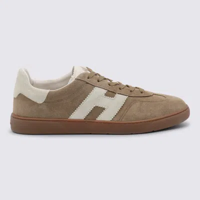 Hogan Cool Beige Suede Sneakers In Nude