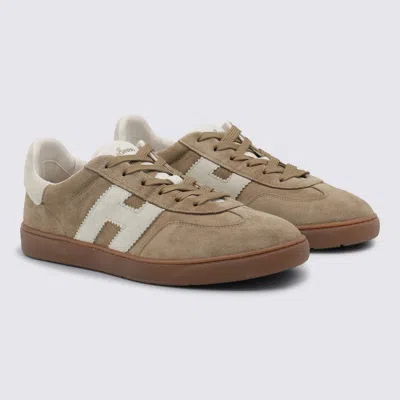 Hogan Cool Beige Suede Sneakers In Nude