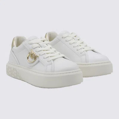 Pinko Metallic-detail Bird-embellishment Sneakers In White