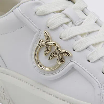 Pinko Metallic-detail Bird-embellishment Sneakers In White