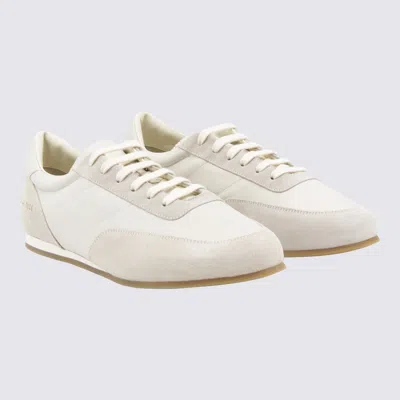 Common Projects Minimal Runner Suede-trimmed Leather Sneakers