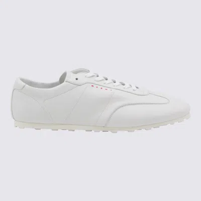Marni Low-top Sneakers In Leather.round Toelace-up Fasteninglogo Patch At Tonguepanel Constructionchunky S In White