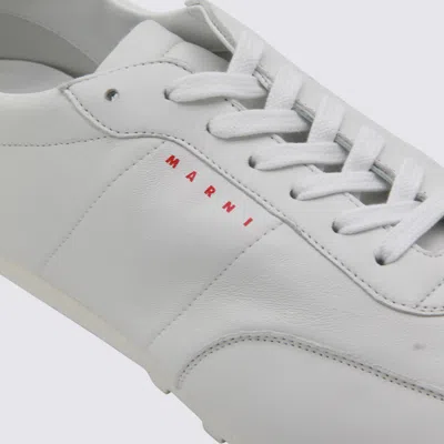 Marni Low-top Sneakers In Leather.round Toelace-up Fasteninglogo Patch At Tonguepanel Constructionchunky S In White