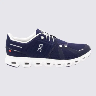 On Low Top Sneakers With Mesh Upper And Rubber Outsole In Blue