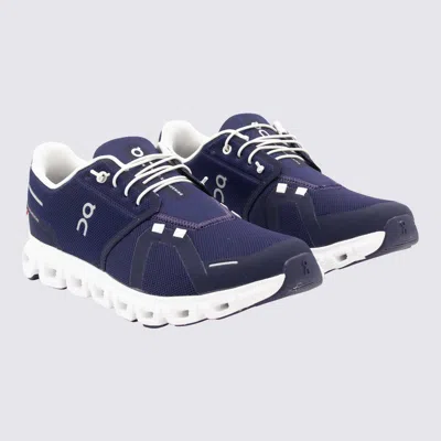 On Low Top Sneakers With Mesh Upper And Rubber Outsole In Blue