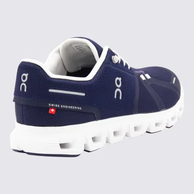On Low Top Sneakers With Mesh Upper And Rubber Outsole In Blue