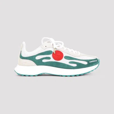 Casablanca Multicolour Sneakers With Green Suede Overlays In White