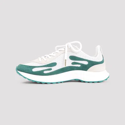 Casablanca Multicolour Sneakers With Green Suede Overlays In White