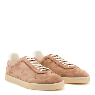 Brunello Cucinelli Round Toe Low-top Casual Shoes In Brown