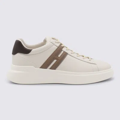 Hogan Leather Sneakers With Round Toe And Rubber Sole