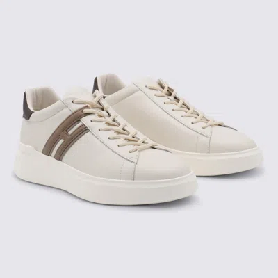 Hogan Leather Sneakers With Round Toe And Rubber Sole