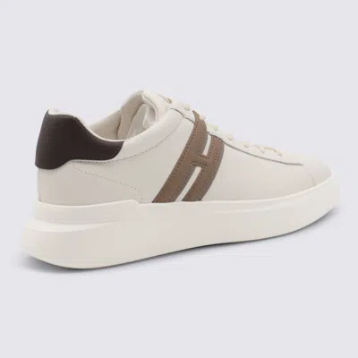 Hogan Leather Sneakers With Round Toe And Rubber Sole