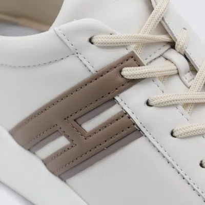 Hogan Leather Sneakers With Round Toe And Rubber Sole