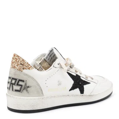 Golden Goose Ballstar Leather Upper And Toe Glitter Star And Heel Suede Spur Shoes