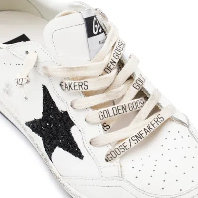Golden Goose Ballstar Leather Upper And Toe Glitter Star And Heel Suede Spur Shoes