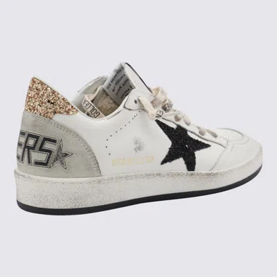 Golden Goose Ballstar Leather Upper And Toe Glitter Star And Heel Suede Spur Shoes
