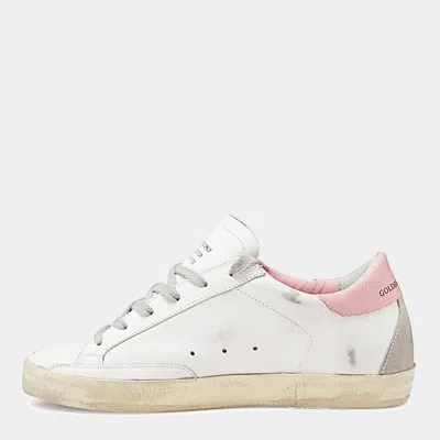 Golden Goose Super-star Sneakers In Nappa Leather With Suede Star And Pink Leather Heel Tab Shoes