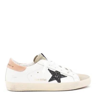 Golden Goose Super Star Glitter Sneakers In White
