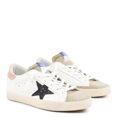 Golden Goose Super Star Glitter Sneakers In White