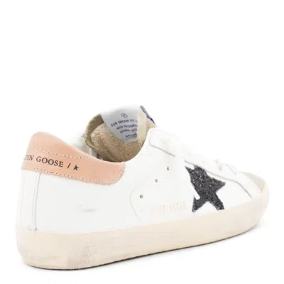 Golden Goose Super Star Glitter Sneakers In White