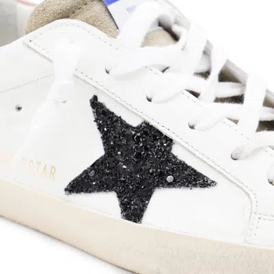 Golden Goose Super Star Glitter Sneakers In White