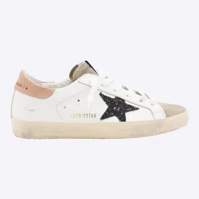 Golden Goose Super Star Glitter Sneakers In White