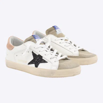Golden Goose Super Star Glitter Sneakers In White
