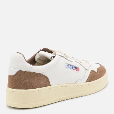 Autry Goatskin And Suede Medalist Low Sneakers In Neutral